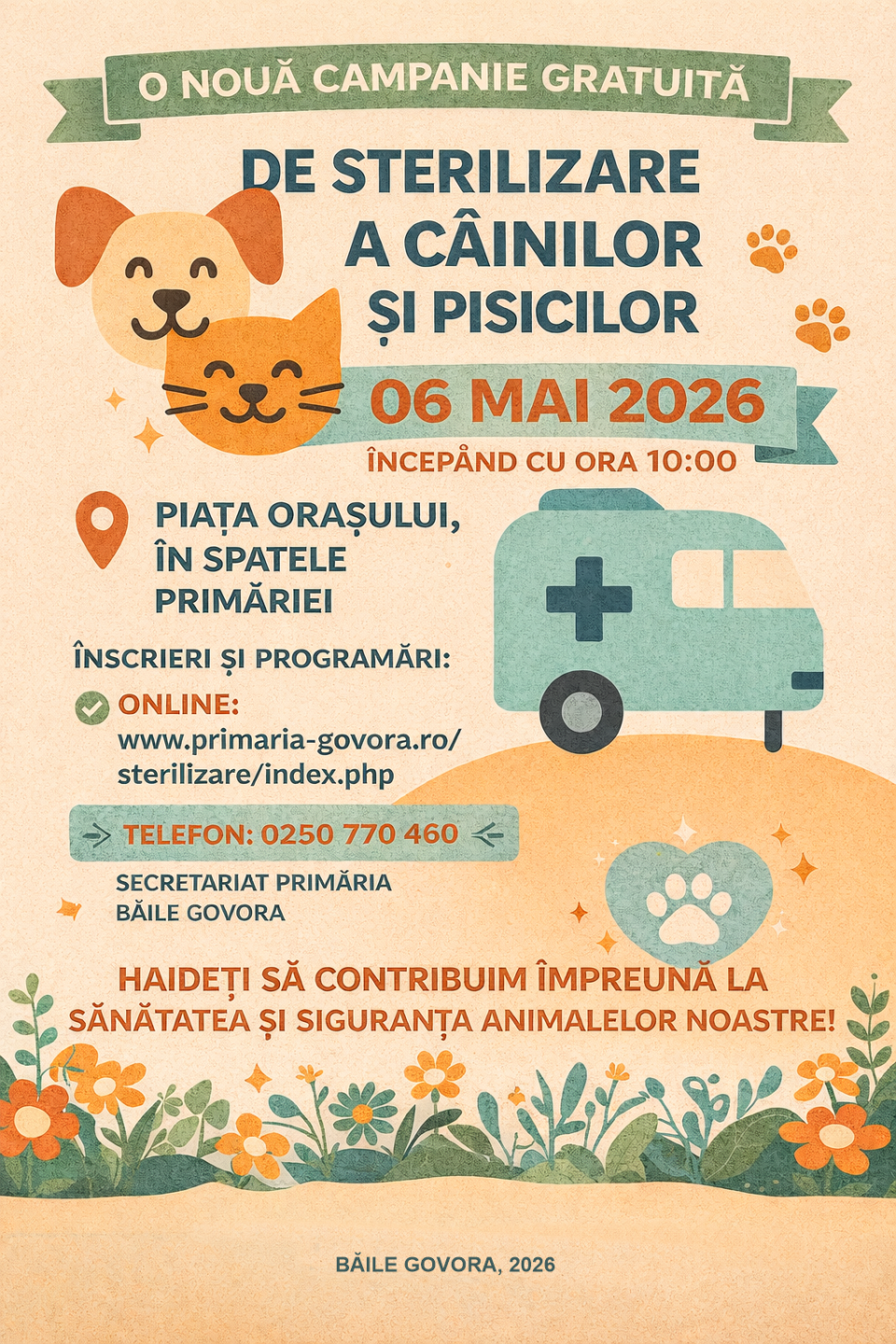 Afis campanie sterilizare 2026