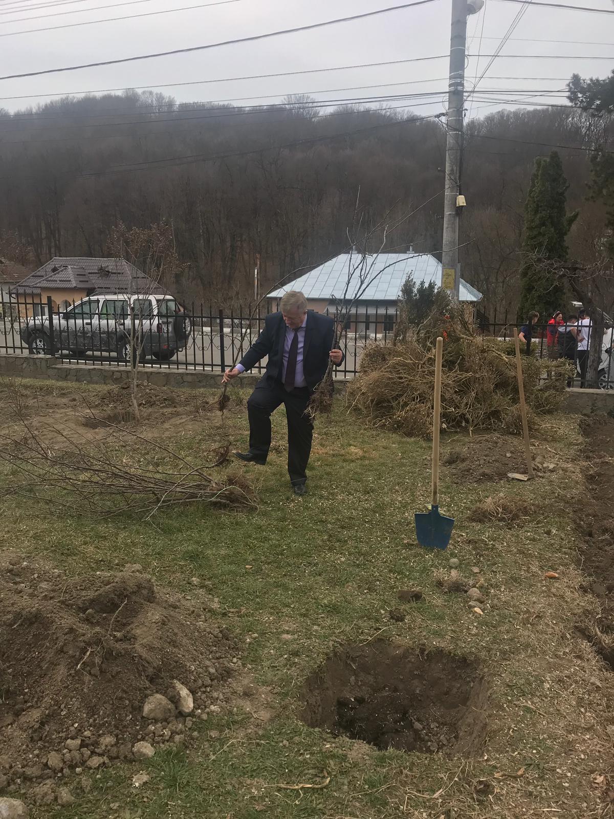 Actiune de plantare de meri la Liceul Tehnologic Baile Govora – fotografia 3